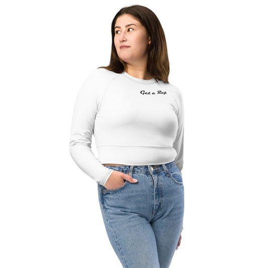 Recycled long-sleeve crop top